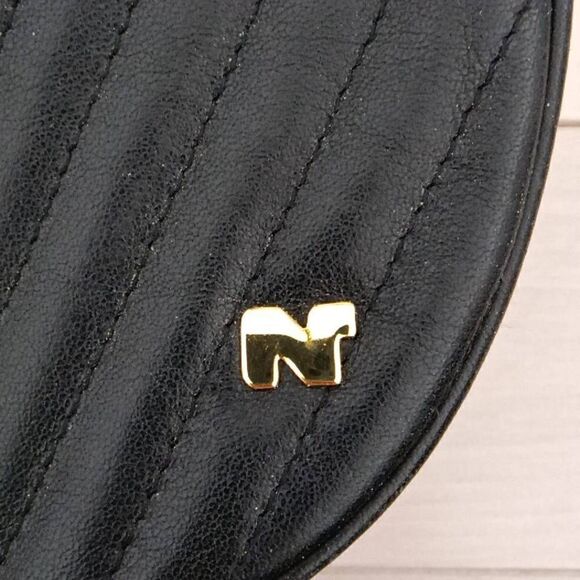 Nina Ricci Women's Quilted Chevrolet Pattern Round Hand Bag Black - Picture 5 of 5